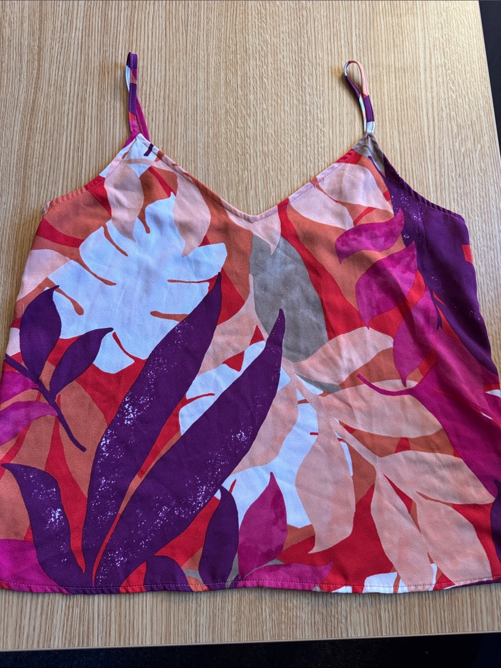 a new day Purple and Red Abstract Print Top